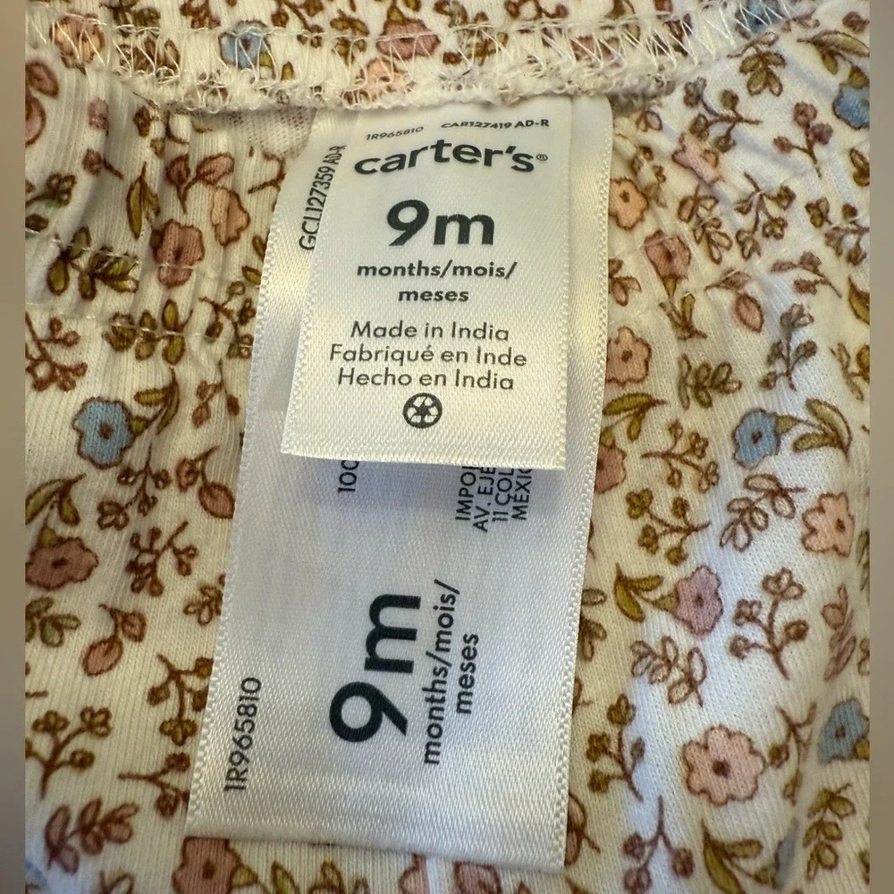 Carter's Infant Cat Face Onesie Matching Leggings Light Pink & Blue - 9‎ mos